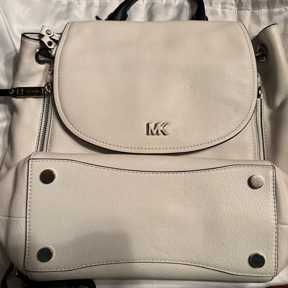 Michael Kors Cream Leather Backpack